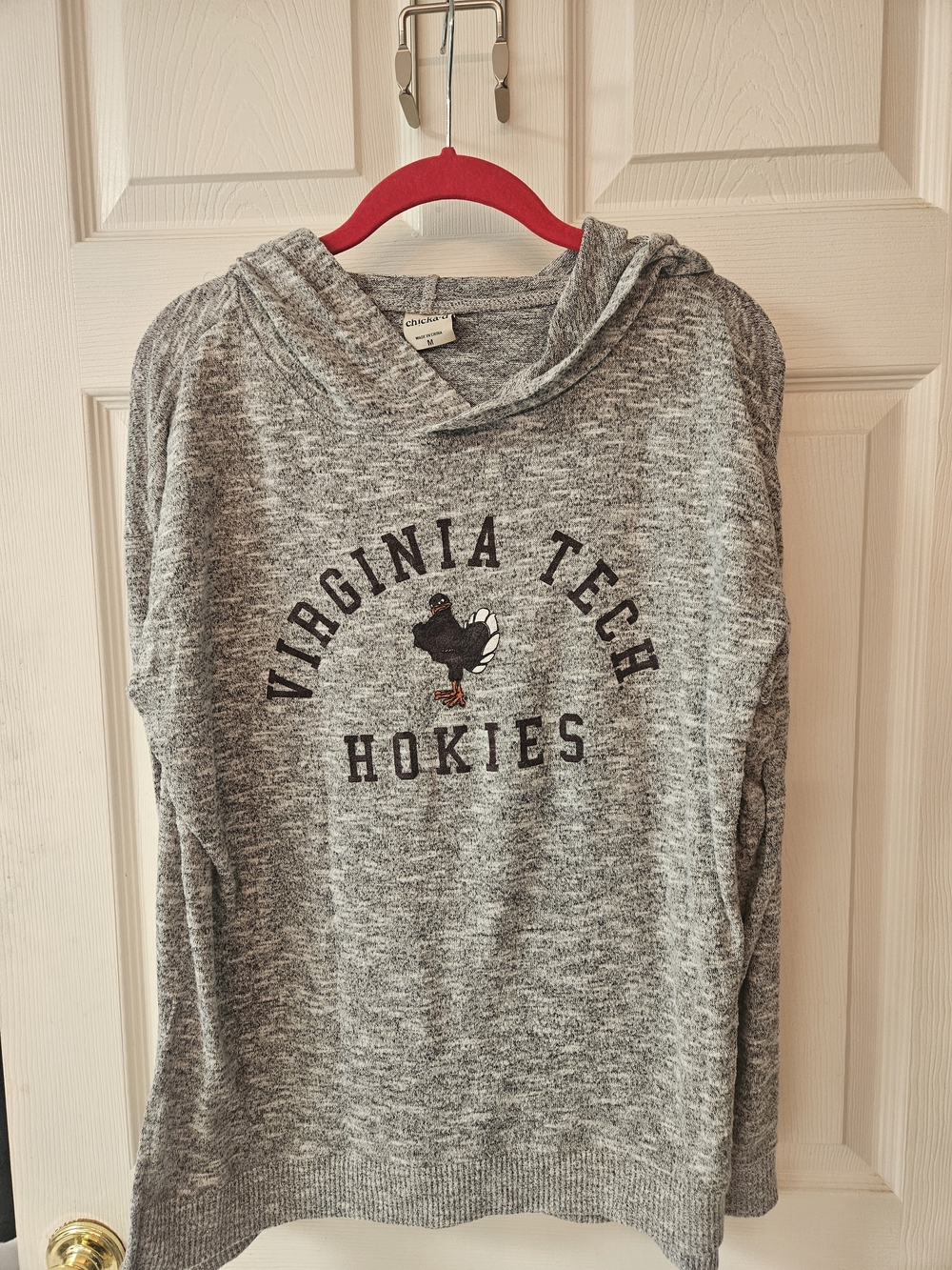 Vtech Hokies Grey Hooded Women's Top, Size M